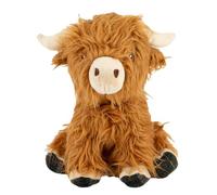 Ancol Dog Heritage Fergus Highland Cow - Pet Firm Cuddly Toy with Squeaker - Durable Interactive Game for Boredom Puppies - 23cm