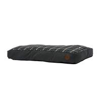Ancol Black and Grey Tartan Donut Dog Bed Soft Comfortable Indoor Machine Washable Warm Non Slip Mattress Cosy Heavy Duty Pet Puppy Cushion - 100x70cm