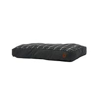 Ancol Black and Grey Tartan Donut Dog Bed Soft Comfortable Indoor Machine Washable Warm Non Slip Mattress Cosy Heavy Duty Pet Puppy Cushion - 75x60cm