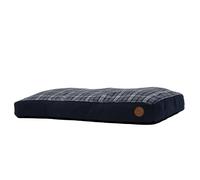 Ancol Blue and Grey Tartan Donut Dog Bed Soft Comfortable Indoor Machine Washable Warm Non Slip Mattress Cosy Heavy Duty Pet Puppy Cushion - 100x70cm