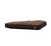 Ancol Brown and Blue Tartan Donut Dog Bed Soft Comfortable Indoor Machine Washable Warm Non Slip Mattress Cosy Heavy Duty Pet Puppy Cushion - 100x70cm