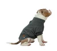 Ancol Dog Polar Fleece in Grey - Snug Fit Pet Jumper with Hook and Loop Tab, Ribbed Sleeves and Chest - Reflective Edging Puppy Apparel - S