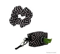 Ancol Dog Poop Bag and Scrunchie Zigzag Patterned - Sturdy Zip Waste Bag Dispenser - Cute Puppy Matching Pet Accessories