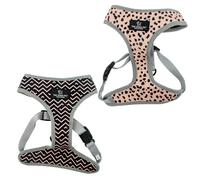 Ancol Dog Reversible Harness Dalmatian/Zigzag Patterned - Comfortable Weatherproof Pet Accessory - Lightweight Fashionable Puppy Outfit - Medium