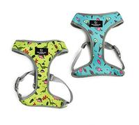 Ancol Dual Pattern Reversible Dog Harness - No Pull Harness For Dogs - Adjustable Puppy Harness - Anti Pull Dog Harness (Dino/Ice Cream, S | 27-49cm)