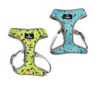 Ancol Dog Reversible Harness Dino/Ice Cream Patterned - Comfortable Weatherproof Pet Accessory - Lightweight Fashionable Puppy Outfit - Large