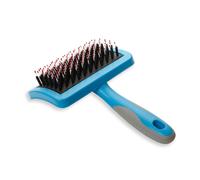 Ancol Ergo Hedgehog Slicker - Black Grooming Brush for Dogs and Cats - Long Synthetic Bristles for Deep Coat Care - Removes Dirt and Dead Hair - Promotes Glossy Coat - Large