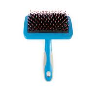 Ancol Ergonomic Long Thick Deep Pet Coat Hedgehog Blue Slicker Animal Hair Grooming Comb, Medium
