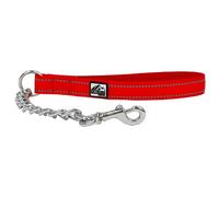 Ancol Extreme Dog Extra Heavy Chain Lead in Red - Heavy Duty Anti Bite Pet Leash - Chrome Plated Puppy Accessory with Reflective Handle - 50cm