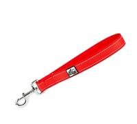 Ancol Extreme Dog Extra Short Lead in Red - Heavy Duty Pet Leash - Chrome Plated Welded Steel Puppy Accessory with Reflective Handle - 30cm
