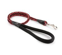 Ancol Extreme Shock Absorb Rope Lead with Neoprene Handle - Black Red - Reflective Piping Comfortable Pet Walking Accessory - 100cm