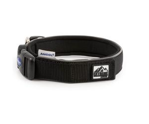 Ancol Extreme Ultra Padded Weatherproof Dog Collar - Black Heavy Duty Reflective Training Collar for Dogs and Puppies - Adjustable Comfort Fit for