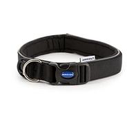 Ancol Extreme Ultra Padded Weatherproof Safe Black Dog Collar for Puppies and Pets - Heavy Duty Reflective Adjustable Comfortable Training Accessory for Dogs - 46-54cm, Size 6