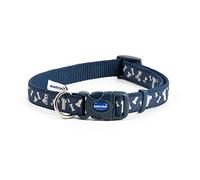 Ancol Nylon Reflective Collar - Blue Bones - 30-50cm