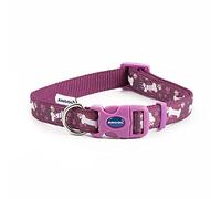 Ancol Bone and Paw Fashion Dog Collar - Purple - 20-30cm