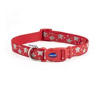 Ancol Nylon Reflective Collar - Red Stars - 45-70cm