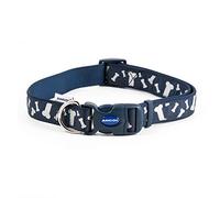 Ancol Fashion Reflective Bones Adjustable Nylon Collar, Blue , 20-30 cm