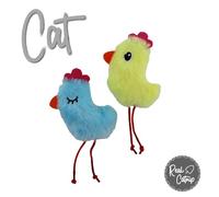 Ancol Fluffy Chicks Cat Toys Infused With Catnip Crinkle Soft Cat Kitten Toys (Pack of two)