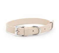 Ancol Folded Leather Dog Collar - Soft Truffle Leather Collar with Nylon Core for Added Strength - Sublimely Comfortable and Durable - Size Medium 36-46cm