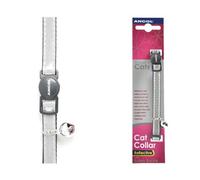 Ancol Gloss Reflective Cat Collar with Safety Buckle. Red, Blue, Silver (Sliver)