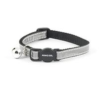 Ancol Safety Buckle Gloss Reflective Cat Collar Silver - One Size