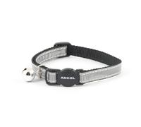 Ancol Gloss Reflective Cat Collar with safety buckle Silver