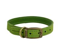 Ancol Green Leather Dog Collar for Dogs and Puppies - Top Grain Bridle Leather Pet Training Collar - Handcrafted in the UK - Durable and Supple Design - Size 26-31cm Size 2