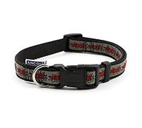 Ancol Grey Woof Dog Collar for Dogs and Puppies - Bold Comic Book Design Pet Training Collar with Quick Release Buckle and D-Ring - Adjustable Fit - Size 30-50cm