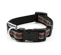 Ancol Grey Woof Dog Collar for Dogs and Puppies - Bold Comic Book Design Pet Training Collar with Quick Release Buckle and D-Ring - Adjustable Fit - Size 20-30cm