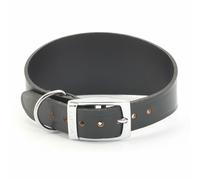 Ancol Dog Collar Whippet Leather - Premium Bridle Leather, Die Cast Fittings - Black 30-34cm
