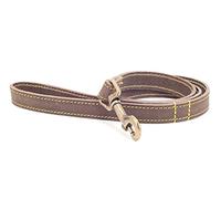 Ancol Handcrafted Heavy Duty Sable Timberwolf Leather Dog Lead - Soft Supple Leather Leash with Industrial Nylon Thread - 1m x 19mm