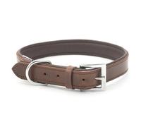 Ancol Heavy Duty Vintage Padded Leather Chestnut Collar Pet Training Accessory 55 - 63Cm, Size 8