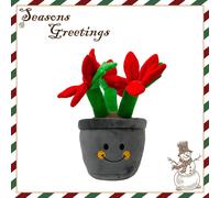 Ancol Henrietta Poinsettia Christmas Dog Toy For Cuddling Gentle Play