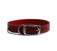 Ancol Heritage Durable Leather Dog Collar - Red Bridle Leather Puppy Pet Training Accessory - Die Cast Fitting for Strength and Comfort - 20-26cm Size 1