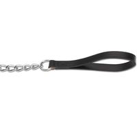 Ancol Heritage Extra Heavy Chain Lead with Leather Handle - Black Welded Chrome