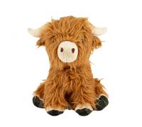 Ancol Dog Heritage Fergus Highland Cow - Pet Firm Cuddly Toy with Squeaker - Durable Interactive Game for Boredom Puppies - 23cm