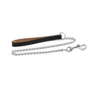Ancol Heritage Heavy Chain Lead W/leather Handle Black 90cm Sz 7-9