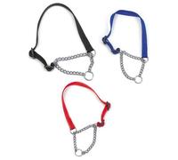 Ancol Heritage Nylon and Chain Check Dog Collar Black - Black - 55 - 75cm