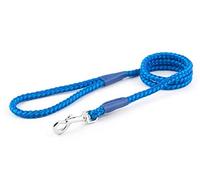 Ancol Heritage Nylon Rope Dog Lead 2 Tone Blue Strong Durable Weatherproof Soft Hand Sewn Ends Heavy Duty Trigger Hook Comfortable Grip Pet Puppy Walking Accessory 107cm x 12mm Size 4-8