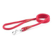 Ancol Heritage Nylon Rope Dog Lead 2 Tone Red Strong Durable Weatherproof Soft Hand Sewn Ends Heavy Duty Trigger Hook Comfortable Grip Pet Puppy Walking Accessory 107cm x 10mm Size 1-3