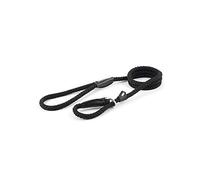 Ancol Heritage Nylon Rope Slip Lead Dog Puppy Pet Training Walking Accessory Black Nylon Hand Sewn Leather Ends Weather Proof Strong Durable Lightweight 120 cm x 12 mm Size 4-8