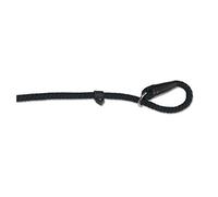 Ancol Heritage Rope Slip Lead Dog Puppy Pet Training Walking Accessory Black Nylon Hand Sewn Leather Ends Weather Proof Strong Durable Lightweight 1.5 m x 8 mm