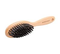 Ancol Heritage Soft Bristle Dog Brush Puppy Pet Grooming Tool Light Brown Wood Handle Extra Soft Nylon Bristles Removes Dead Hair Promotes Glossy Coat Small