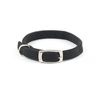 Ancol Heritage Softweave Collar Dog Puppy Pet Adjustable Comfortable Lightweight Durable Black Nylon No Eyelets Solid D Ring 30 cm Size 1