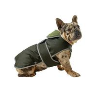 Ancol Heritage Wax Cotton Dog Coat - Waterproof Fleece Lined Pet Jacket with Chest Protector and Elastic Neck - Reflective Edging Puppy Apparel - S