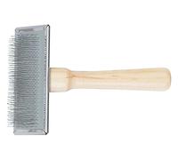 Ancol Heritage Wood Handle Soft Slicker Dog Brush Puppy Pet Grooming Tool Large Wired Bristles Removes Dead Hair Tangles Promotes Glossy Coat Wooden Handle Large