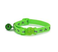 Ancol Hi-Vis Reflective Cat Collar Kitten Pet Safety Neckband Green Break Away Buckle XL Warning Bell Adjustable 20-30cm 10mm Width One Size