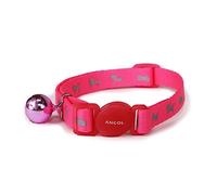 Ancol Hi-Vis Reflective Cat Collar Kitten Pet Safety Neckband Pink Break Away Buckle XL Warning Bell Adjustable 20-30cm 10mm Width One Size