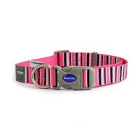 Candy Stripe Made From Dog Collar - Hot Pink / 45 - 70cm Neck