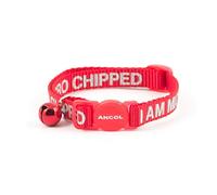 Ancol I Am Microchipped Cat Collar with Safety Buckle, Red